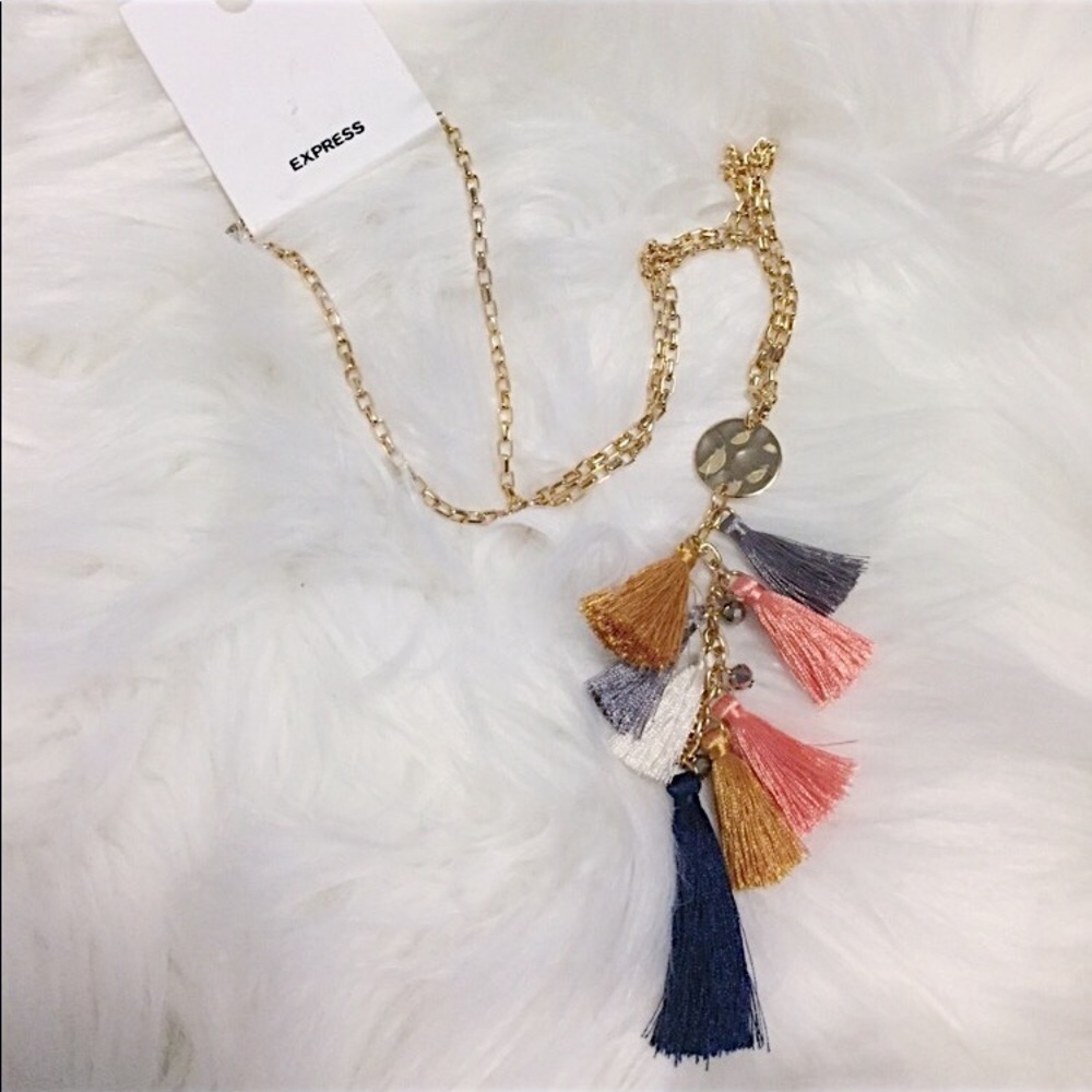 NWT EXPRESS long tassels necklace